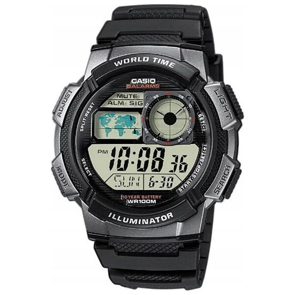 Zegarek Casio Zegarek Męski CASIO 10 Bar do Pływania AE-1000 -1B