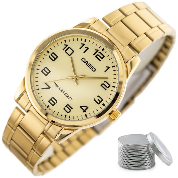 Zegarek Casio Zegarek marki Casio model MTP-V001G kolor Zółty. Akcesoria męski. Sezon: Cały rok NoSize