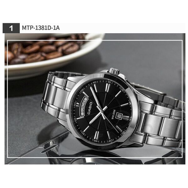 Zegarek Casio Zegarek marki Casio model MTP-1381D kolor Szary. Akcesoria męski. Sezon: Cały rok NoSize