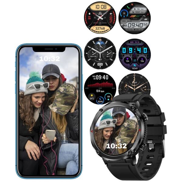 Smartwatch Gravity Zegarek męski SMARTWATCH GRAVITY GT21-6 BK/RD/BK