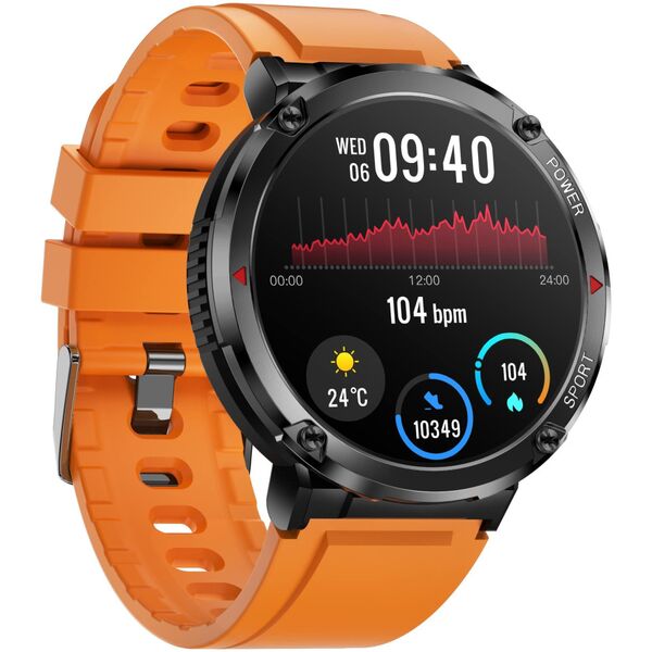 Smartwatch Gravity Zegarek męski SMARTWATCH GRAVITY GT21-2 BK/OG/BK