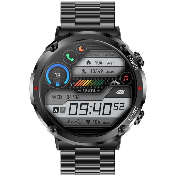 Smartwatch Gravity Zegarek męski SMARTWATCH GRAVITY GT21-1 BK/BK STEEL/BK