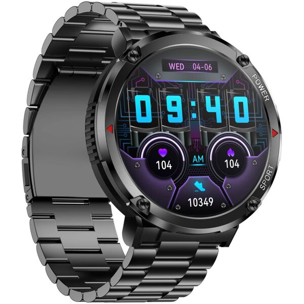 Smartwatch Gravity Zegarek męski SMARTWATCH GRAVITY GT21-1 BK/BK STEEL/BK
