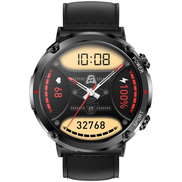 Smartwatch Gravity Zegarek męski SMARTWATCH GRAVITY GT21-3 BK/BK LEATHER / BK