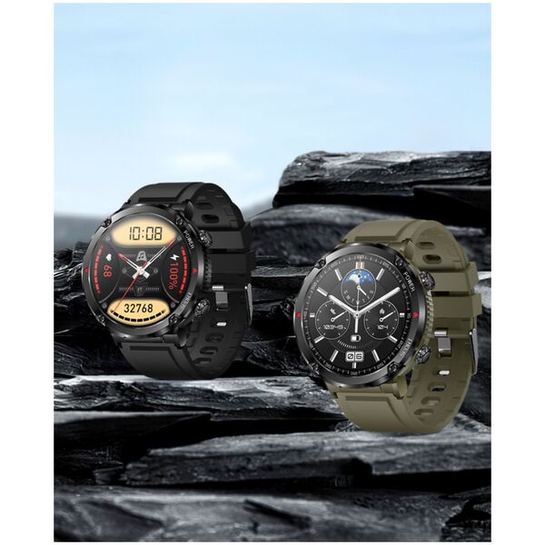 Smartwatch Gravity Zegarek męski SMARTWATCH GRAVITY GT21-3 BK/BK LEATHER / BK