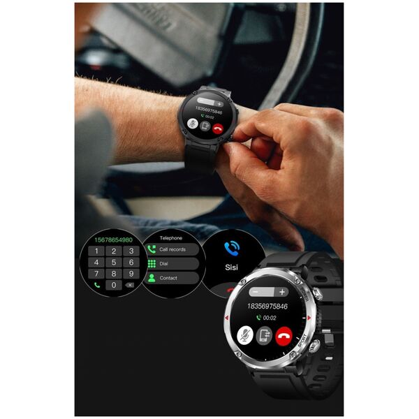 Smartwatch Gravity Zegarek męski SMARTWATCH GRAVITY GT21-3 BK/BK LEATHER / BK
