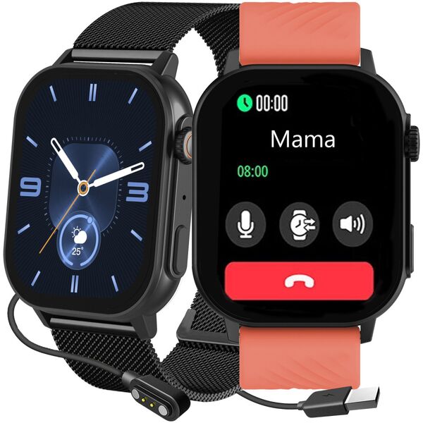 Smartwatch Gravity Zegarek SMARTWATCH GRAVITY GT15-3 BK/BK/RD