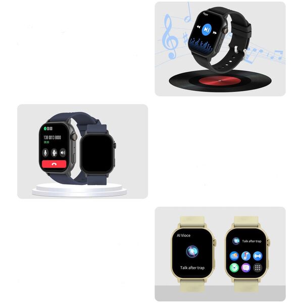 Smartwatch Gravity Zegarek SMARTWATCH GRAVITY GT15-3 BK/BK/RD