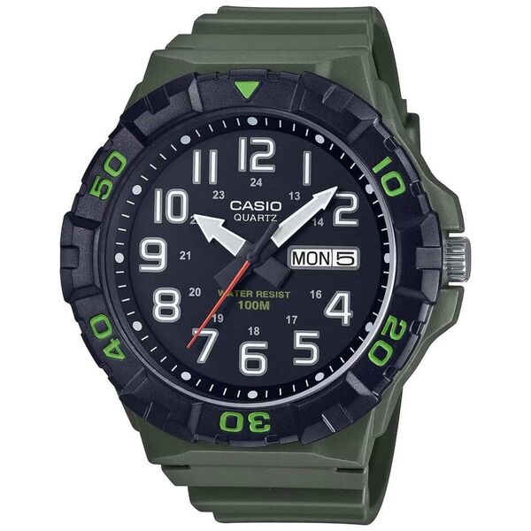Zegarek Casio Zegarek marki Casio model MRW-210H-3A kolor Zielony. Akcesoria męski. Sezon: Cały rok NoSize