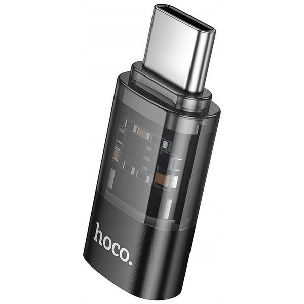 HOCO adapter Typ C (męski) do Lightning (żeński) UA36D transparentny czarny