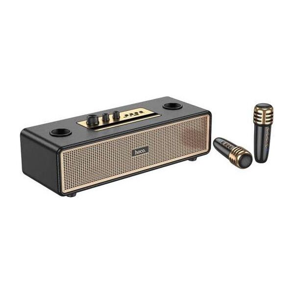 HOCO głośnik bluetooth + 2 x bezprzewodowe mikrofony BS63 czarny