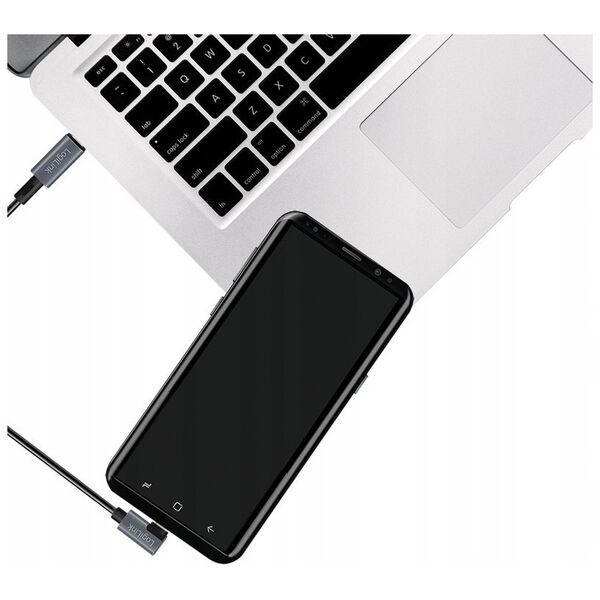 LogiLink CU0183 kabel USB USB 2.0 2 m USB C Czarny, Srebrny