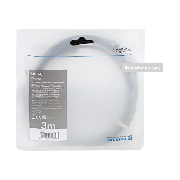 LogiLink CU0183 kabel USB USB 2.0 2 m USB C Czarny, Srebrny