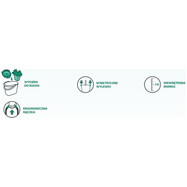 York Circular Power - Wiadro z wyciskaczem okrągłym z linii ECO EGO - 13 L