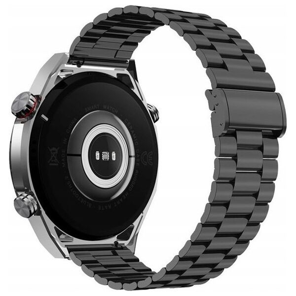Smartwatch Veltori VT100-1 + Czarny Pasek Silikonowy + Czarny Eko Skóra