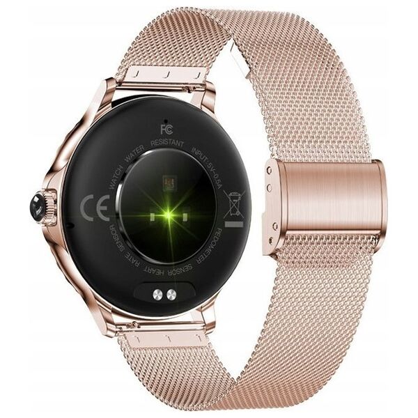 Smartwatch Damski Veltori VT320-1 Złota Bransoleta + Różowy Pasek Silikonowy