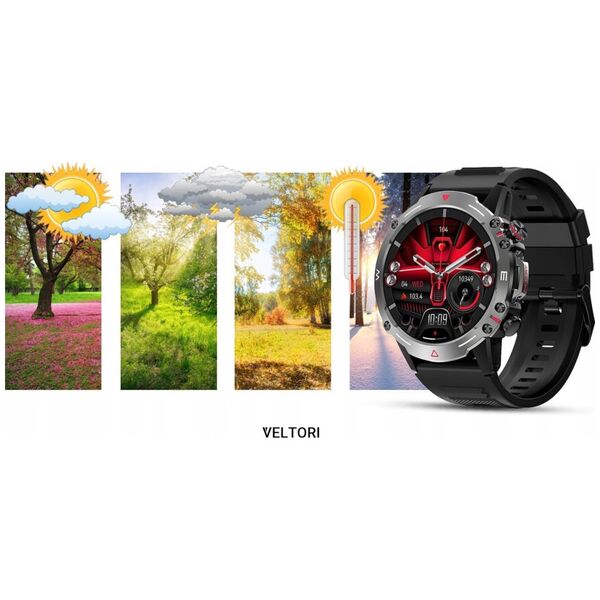 Smartwatch Veltori VT110-1 Czarny Pasek Silikonowy