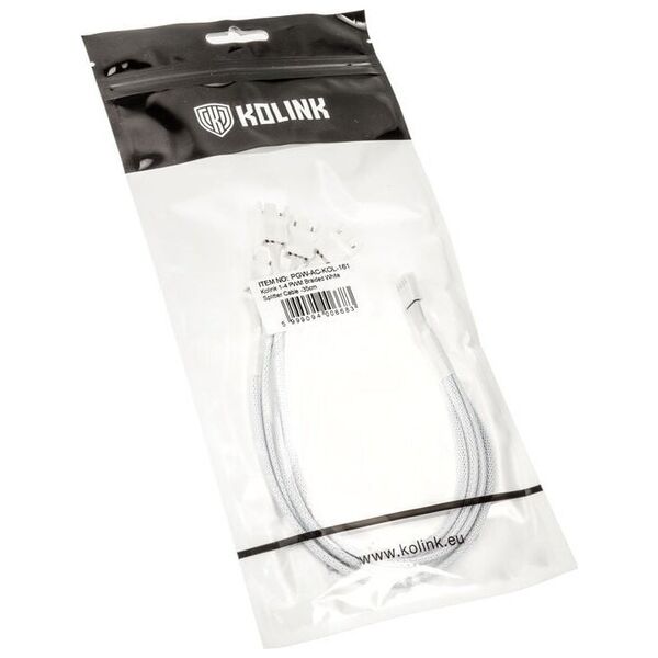 Kolink 1-4 PWM Lüfter Splitterkabel - 35cm, geflochten, weiß