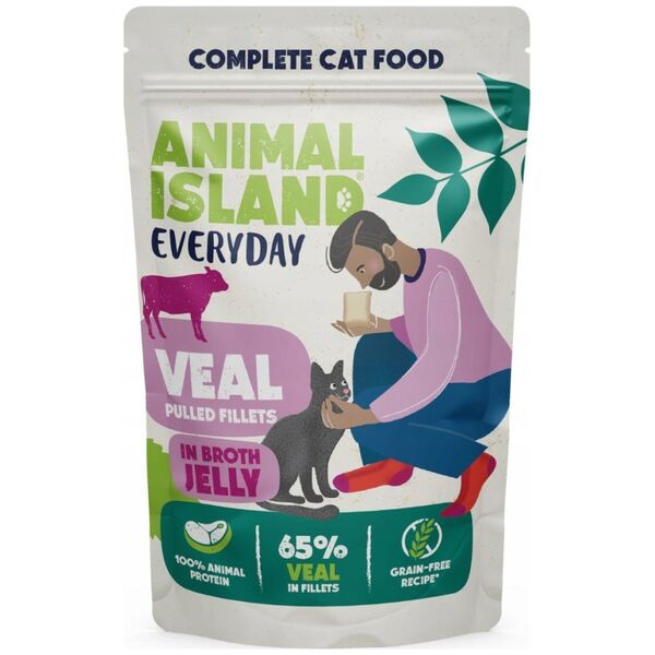 Animal Island NEW JELLY  EVERYDAY 4-PACK SASZETKA 4X85g dróg z wątróbką, cielęcina