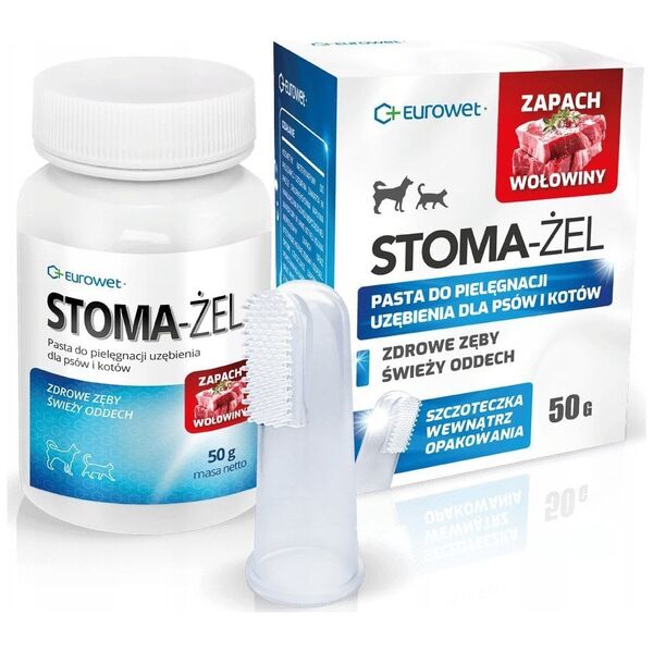 EUROWET STOMA ŻEL O ZAPACHU WOŁOWINY ZE   SZCZOTECZKĄ 50g