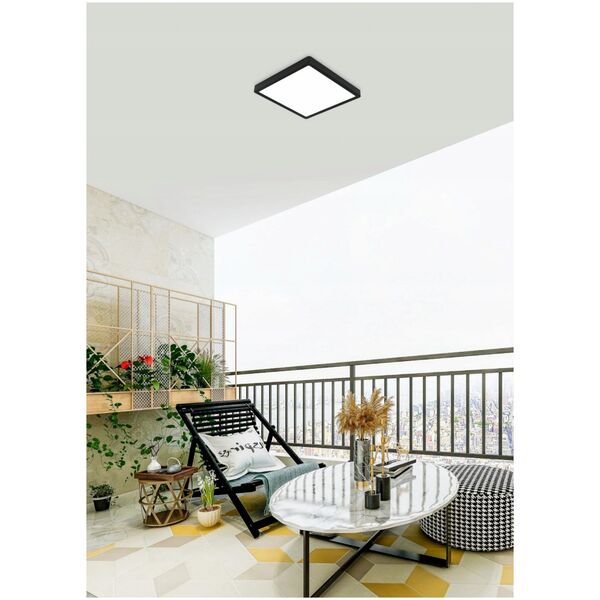 Ceiling LED outdoor light EGLO ARGOLIS 2, IP44, 20.5W, 3000K, 2400lm, black, 28.5x28.5x3 cm