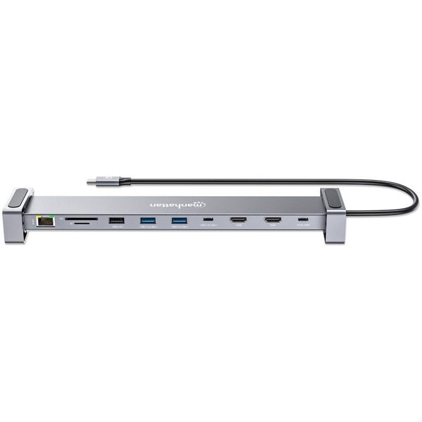 Manhattan 190398 stacja dokująca Przewodowa USB 3.2 Gen 1 (3.1 Gen 1) Type-C Szary