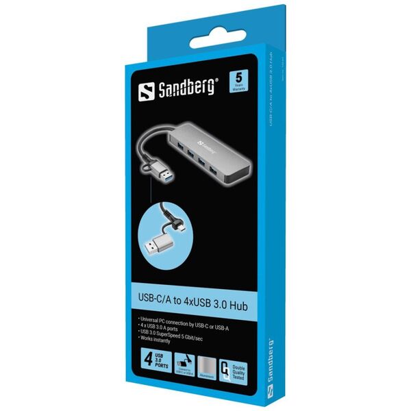 USB-C/A to 4xUSB 3.0 Hub