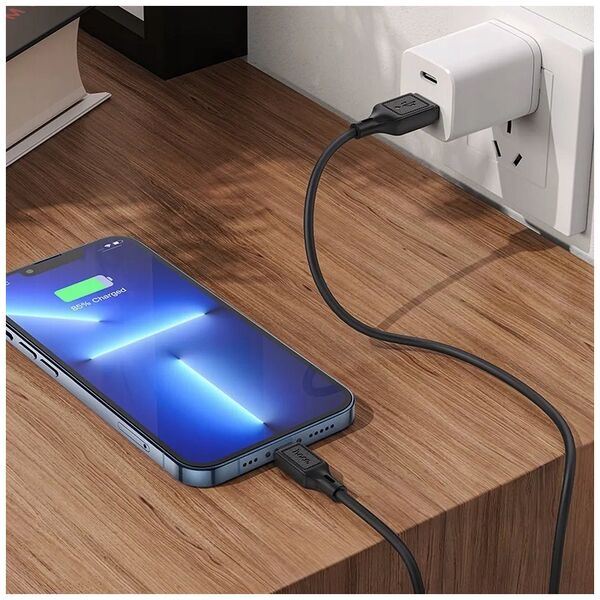 Kabel USB Hoco HOCO kabel USB A do Lightning 2,4A X90 1 m czarny
