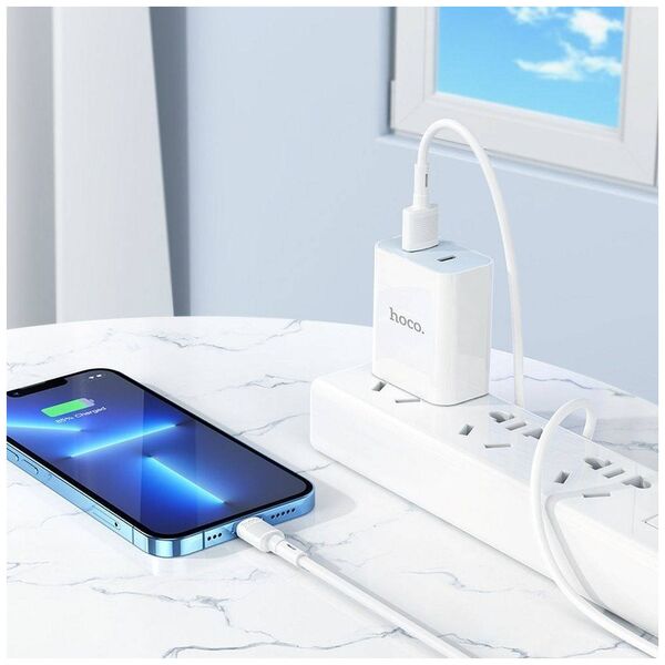 Kabel USB Hoco HOCO kabel USB A do Lightning 2,4A X83 1 m biały