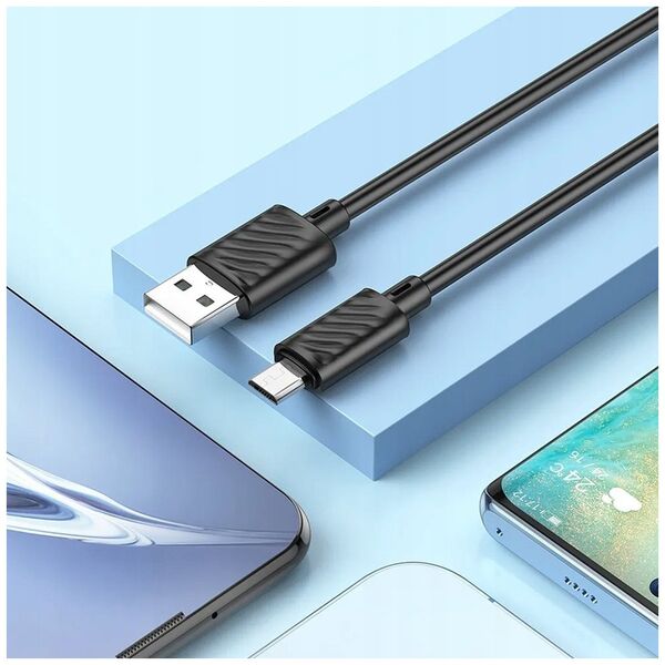 Kabel USB Hoco HOCO kabel USB A do Micro USB 2,4A X88 1 m czarny