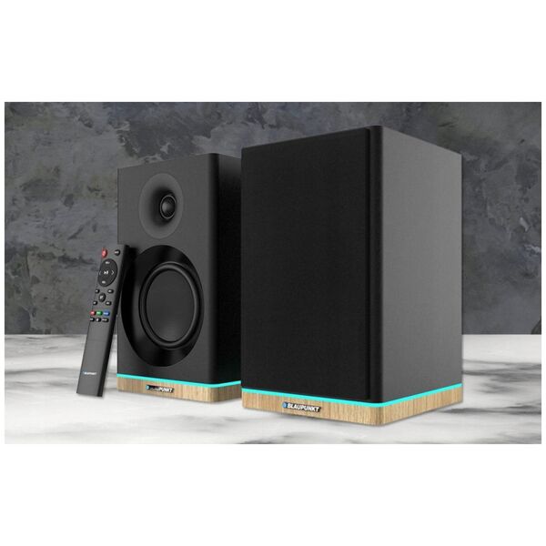 GŁOŚNIKI PÓŁKOWE BS-60BK LED CZARNE (BLUETOOTH, 2x90W, RCA, USB, OPTYCZNE, BASS-REFLEX, PILOT)