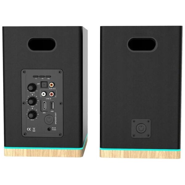 GŁOŚNIKI PÓŁKOWE BS-60BK LED CZARNE (BLUETOOTH, 2x90W, RCA, USB, OPTYCZNE, BASS-REFLEX, PILOT)