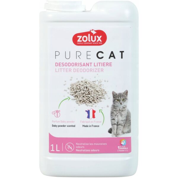 ZOLUX Dezodorant do żwirku PURECAT o zapachu talku 1 L