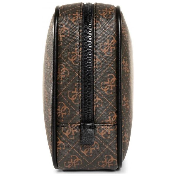 Guess, Vezzola, Flat Top Zip, Textile Crossbody Bag, Brown, For Men For Men