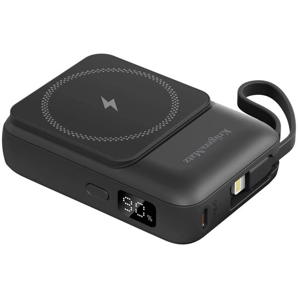 POWER BANK indukcyjny Kruger&amp|Matz 10000 mAh Mag Safe z kablem czarny