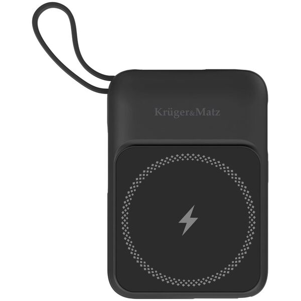 POWER BANK indukcyjny Kruger&amp|Matz 10000 mAh Mag Safe z kablem czarny