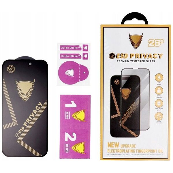 Szkło Hartowane OG Premium Privacy Glass - do Xiaomi Redmi Note 14 4G / Redmi Note 14 5G czarny