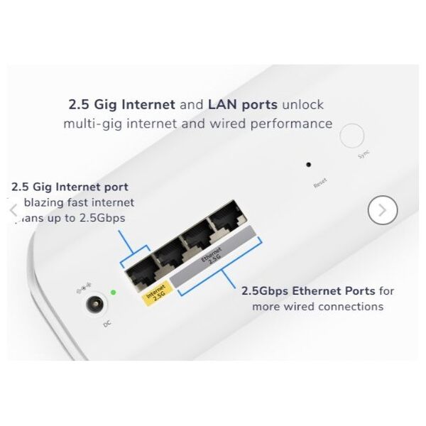 NETGEAR Orbi 770 Trójpasmowy (2,4 GHz / 5 GHz / 6 GHz) Wi-Fi 7 (802.11be) Biały 7 Wewnętrzne