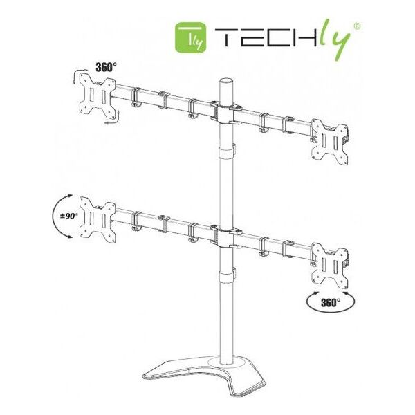 Techly Stojak biurkowy na 4 monitory 13" - 27" (ICA-LCD 2540)