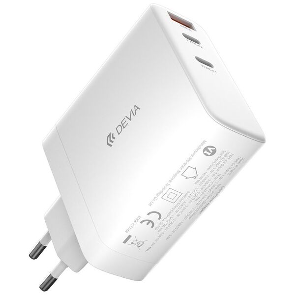 Devia wall charger Extreme PD 140W 2x USB-C 1x USB white for laptops 6938595366147