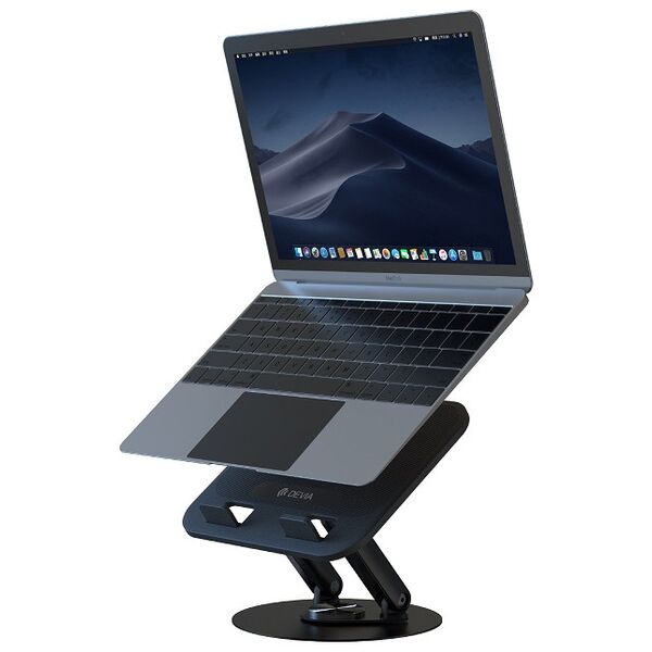 Devia folding holder stand EL238 for laptop tablet rotating 360 aluminum black 6942297120761