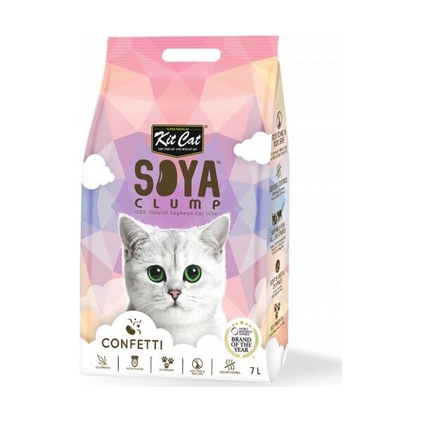 Żwirek dla kota Kit Cat KIT CAT SOYA CLUMP - ŻWIREK SOJOWY        CONFETTI  7L / 2.5kg
