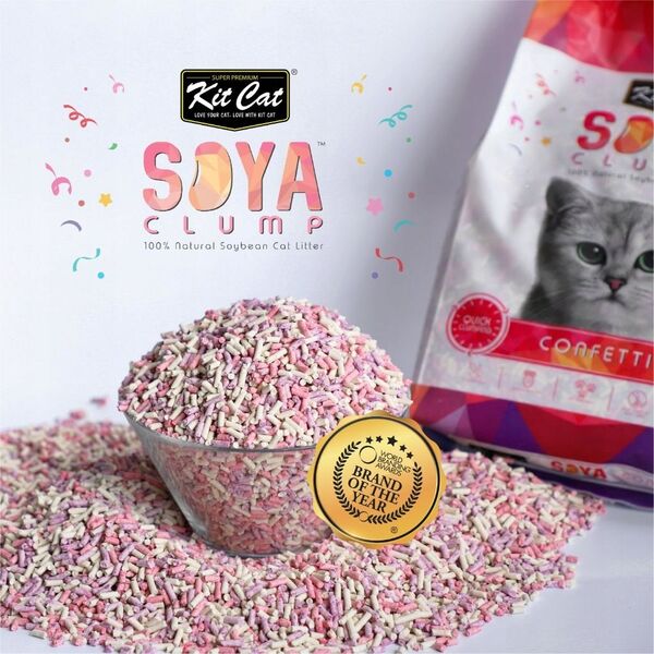 Żwirek dla kota Kit Cat KIT CAT SOYA CLUMP - ŻWIREK SOJOWY        CONFETTI  7L / 2.5kg