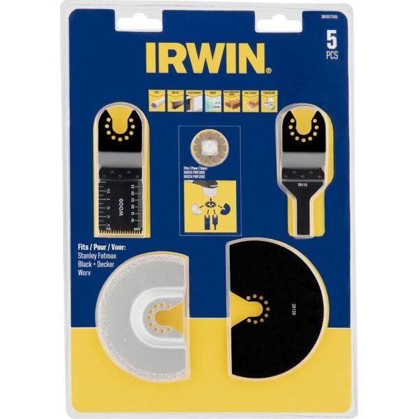 Irwin IRWIN BRZESZCZOT DO WIELOFUNKCYJNEJ SZLIFIERKI OSCYLACYJNEJ kpl. 3szt. do cięcia drewna, płyt gipsow