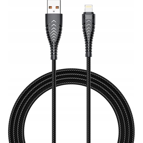 Kabel USB Veger VEGER kabel USB A do Lightning 2,4A V105 1,2 m czarny