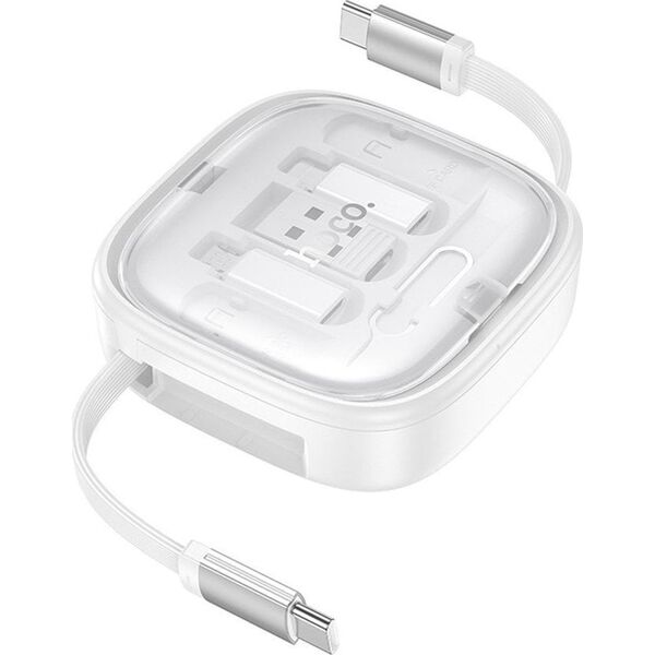 HOCO kabel All-in-one zwijany w zestawie z wymiennymi końcówkami PD 3A 60W U140 0,95 m biały