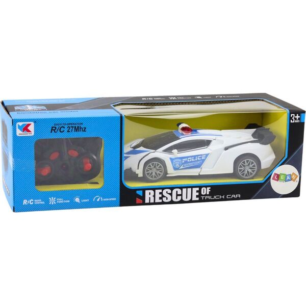 Samochód R/C Policyjny 2w1 Auto Robot Dźwięki Światła