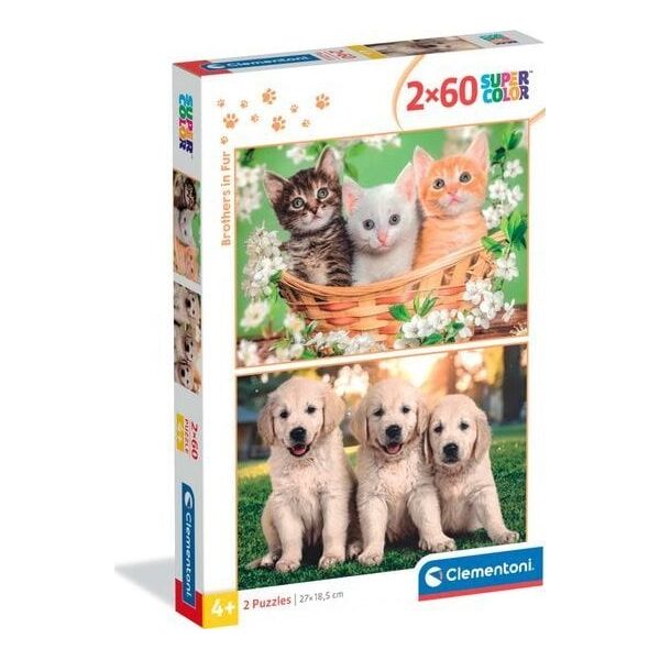 CLE puzzle 2x60 SuperKolor Brothers in Fur 24820
