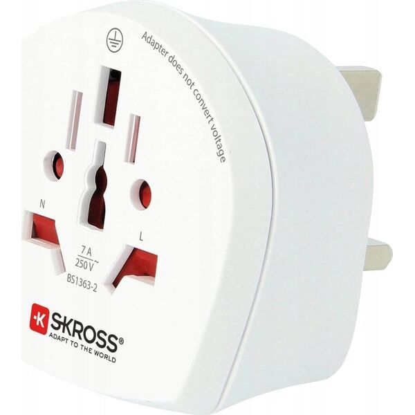 Adapteris UK kistukas - universalus lizdas 230V 7A SKROSS