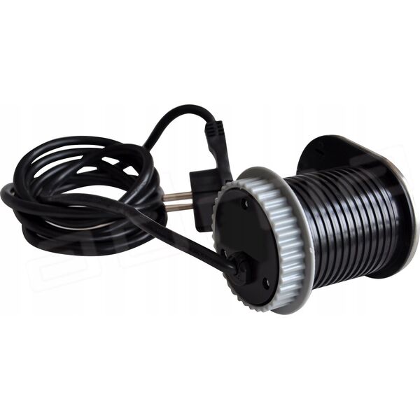 Ilgiklis montuojamas balde 1x Schuko, 1xUSB (krovimui 5V 2.4A) 1.9m slifuoto plieno Design Light